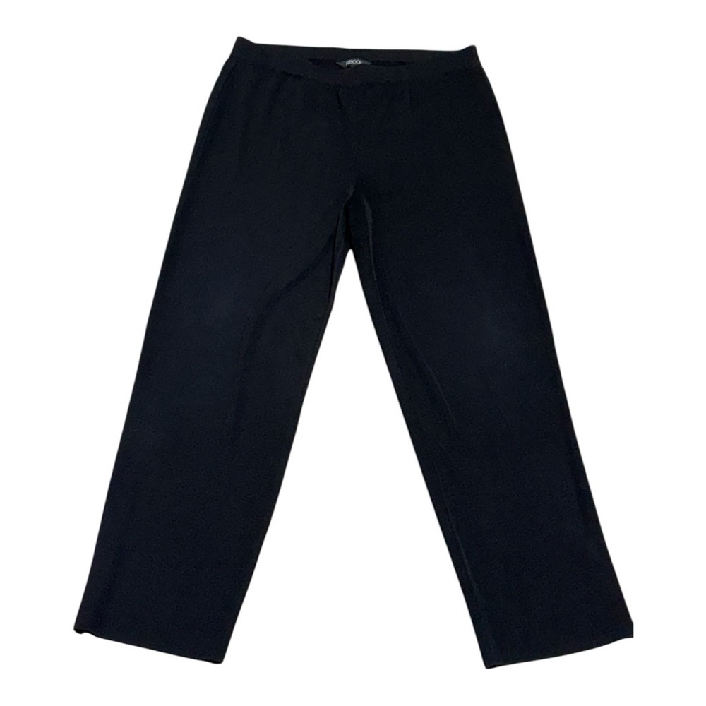 MISOOK Black Classic Knit Pull On Wide Leg Pants Size LP - Picture 2 of 9